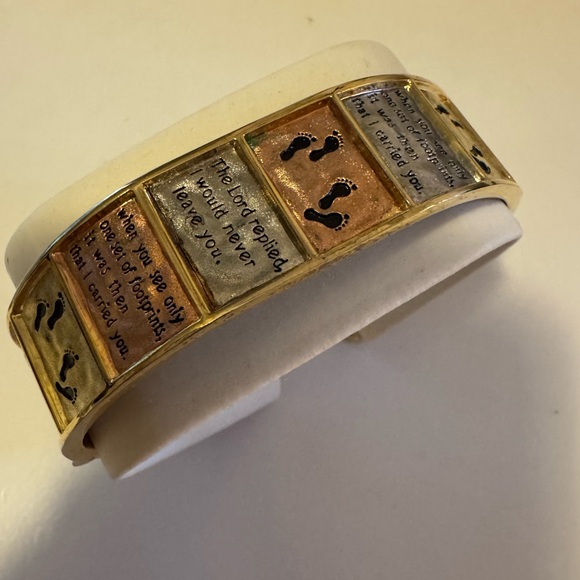 Other - Footprints in the Sand Gold and Silver Inspirational Bracelet